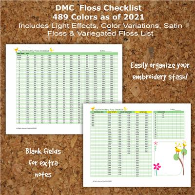 (image for) Embroidery Floss Checklist DMC 2021